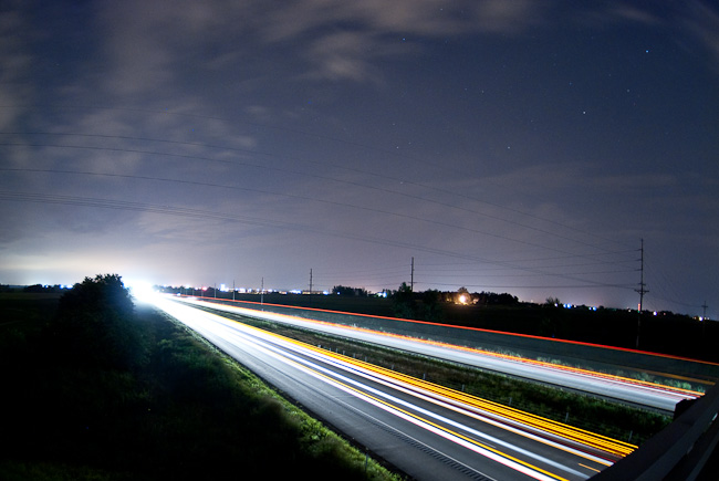 Interstate I-380 at night