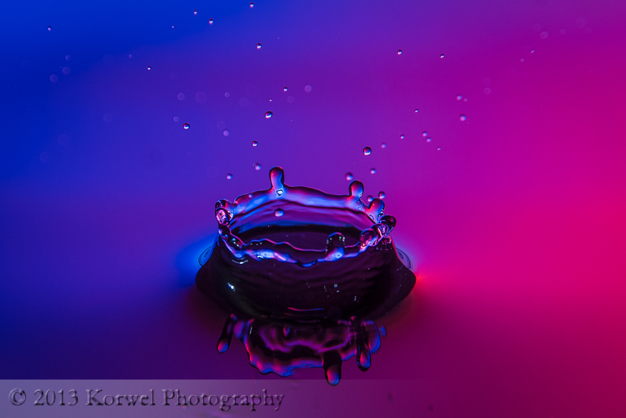 Water drop red and blue abstract- The crown